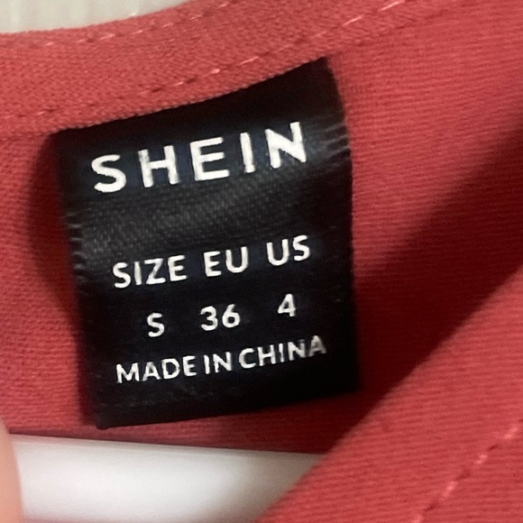 SHEIN Solid Ruffle Hem A Line Dress - Picture 4 of 5